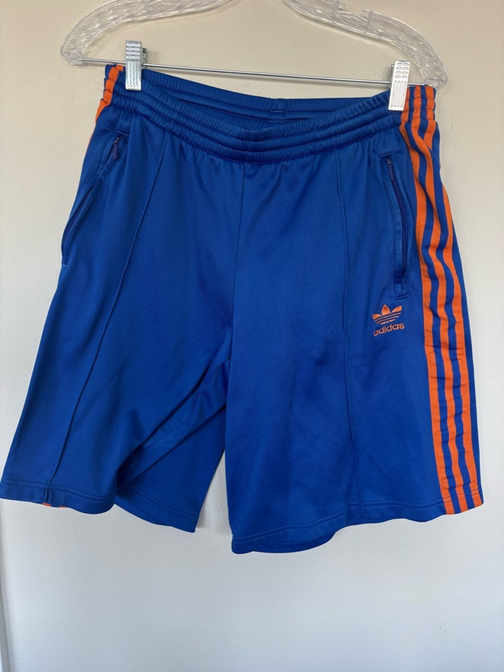 adidas Vntg. Royal Blue Athletic Shorts with Orange Stripes